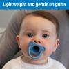 imageDr Browns HappyPaci 100 Silicone Baby Pacifier Contoured OnePiece Design White Blue Light Blue 06m BPAFree 6 Pack
