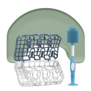imageDr Browns Feeding ampamp Cleaning Bundle Storm Green Nursing Pillow  NoScratch Bottle Brush Cleaner ampamp Stand  Dishwasher BasketOrganizer  3Piece Set