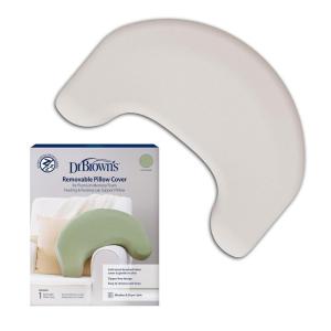 imageDr Browns Always Ready Bundle Light Gray Nursing Pillow  Storm Green Cover  2Piece Set