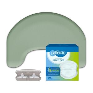imageDr Browns Comfort ampamp Calm Set Size 1 Bundle Storm Green Nursing Pillow  Butterfly Breastfeeding Nipple Shield 20mm  60ct Disposable OneUse Absorbent Breast Pads  3Piece Set