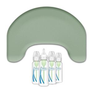 imageDr Browns Feeding Comfort Bundle Storm Green Nursing Pillow  4Pack AntiColic Bottle 8 oz L12Piece Set