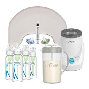 imageDr Browns Newborn Registry Hero Bundle Light Gray Nursing Pillow  Pacidose Medicine Dispenser  Formula Mixing Pitcher  MilkSPA ampamp Bottle Warmer  4Pack AntiColic Bottle 8 oz L15Piece Set