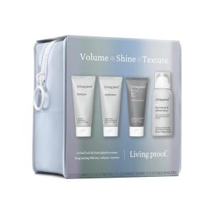 imageLiving Proof Volume  Shine  Texture Kit  Travel Size Full Shampoo and Conditioner Set Healthy Hair Perfector and Dry Volume ampamp Texture Spray 77 value