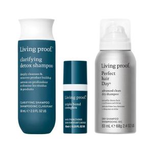 imageLiving Proof Healthy Hair Travel Kit  Travel Size Clarifying Detox Shampoo Triple Bond Complex and Advanced Clean Dry Shampoo 57 value