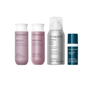imageLiving Proof Strong Hair Essentials Kit  Travel Size Restore Shampoo Conditioner Triple Bond Complex and Advanced Clean Dry Shampoo 72 value