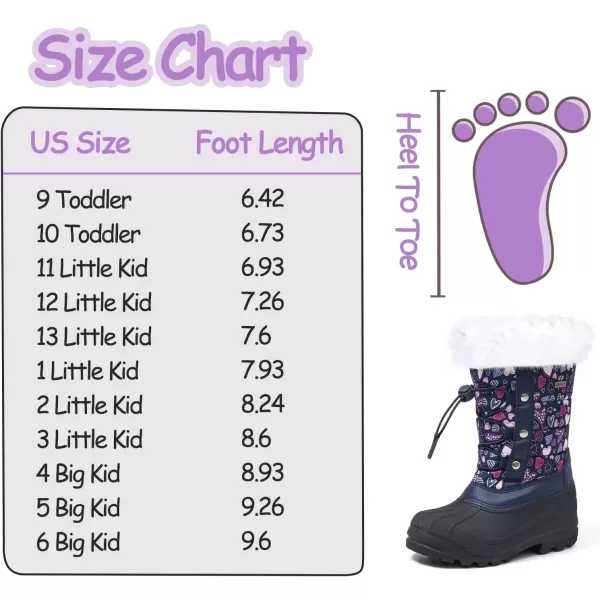 K KomForme Boys &amp; Girls Snow Boots Insulated Fur Lined Warm Anti-Slip Waterproof Winter Boot 