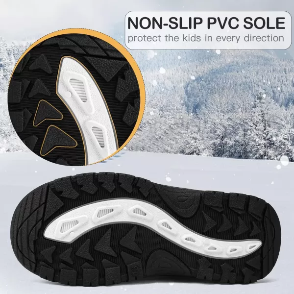 K KomForme Boys &amp; Girls Snow Boots Warm Anti-Slip Outdoor Winter Shoes 