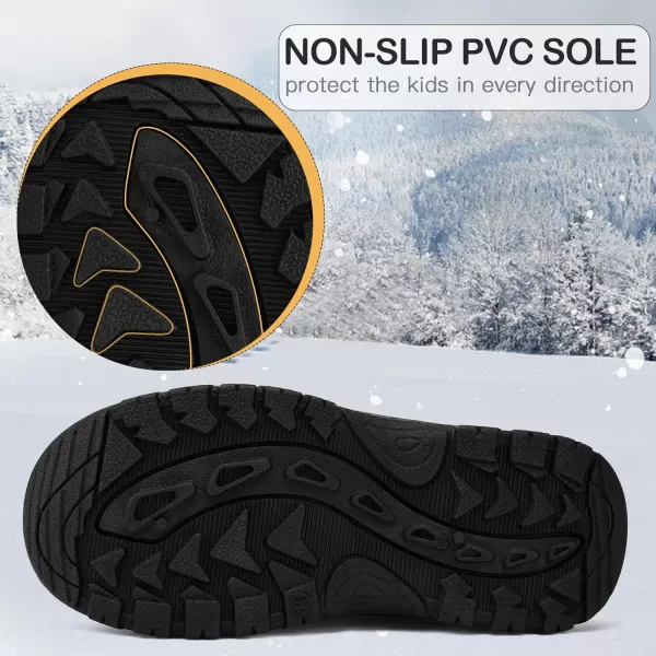 K KomForme Boys &amp; Girls Snow Boots Warm Anti-Slip Outdoor Winter Shoes 