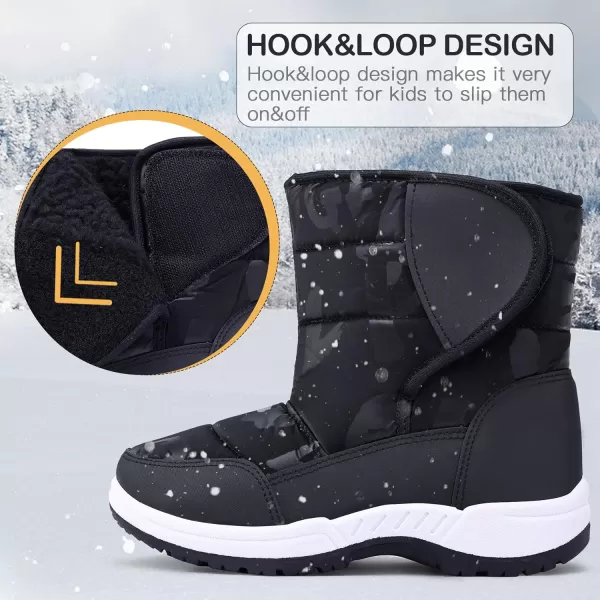 K KomForme Boys &amp; Girls Snow Boots Warm Anti-Slip Outdoor Winter Shoes 