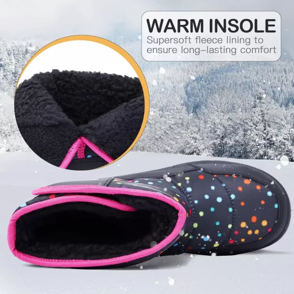 K KomForme Boys &amp; Girls Snow Boots Warm Anti-Slip Outdoor Winter Shoes 