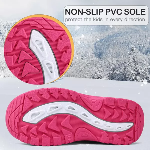 K KomForme Boys &amp; Girls Snow Boots Warm Anti-Slip Outdoor Winter Shoes 