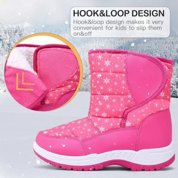 K KomForme Boys &amp; Girls Snow Boots Warm Anti-Slip Outdoor Winter Shoes 