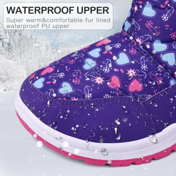 K KomForme Boys &amp; Girls Snow Boots Warm Anti-Slip Outdoor Winter Shoes 