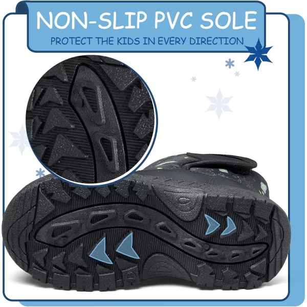 K KomForme Boys &amp; Girls Snow Boots Warm Anti-Slip Outdoor Winter Shoes 