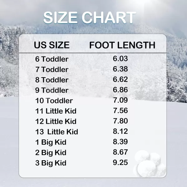 K KomForme Boys &amp; Girls Snow Boots Warm Anti-Slip Outdoor Winter Shoes 