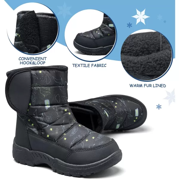 K KomForme Boys &amp; Girls Snow Boots Warm Anti-Slip Outdoor Winter Shoes 