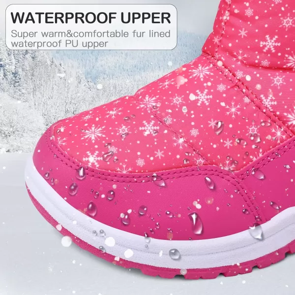 K KomForme Boys &amp; Girls Snow Boots Warm Anti-Slip Outdoor Winter Shoes 