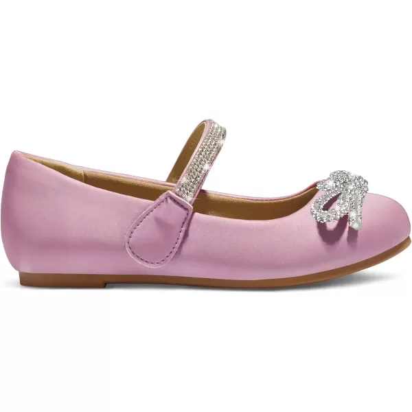 K KomForme Girl's Bow Mary Jane Dress Shoes Ballet Princess Flats with Rhinestone Strap for Party Wedding School, Toddler/Little Kid/Big Kid