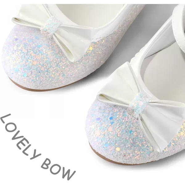 K KomForme Girl's Dress Shoes Mary Jane Glitter 1.5in Low Heel Wedding Party Princess Shoes for Toddler/Little/Big Kids