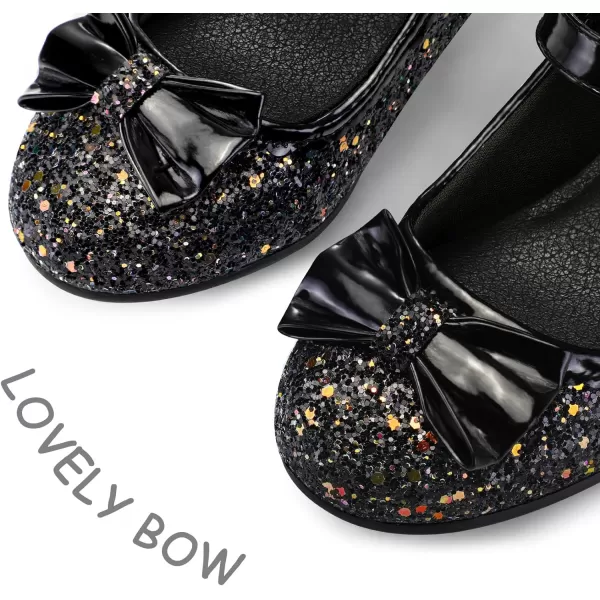 K KomForme Girl's Dress Shoes Mary Jane Glitter 1.5in Low Heel Wedding Party Princess Shoes for Toddler/Little/Big Kids