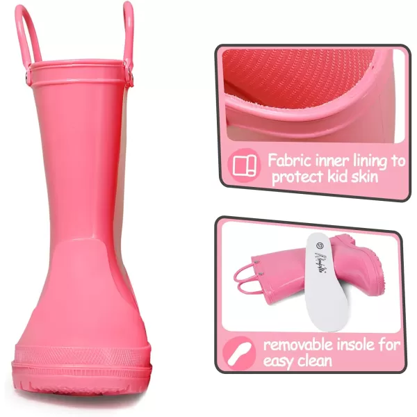 K KomForme Kids Rain Boots, Toddler Girls &amp; Boys Rain Boots Waterproof Memory Foam Insole and Easy-on Handles