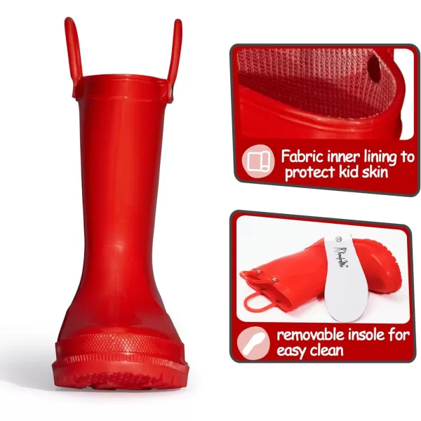 K KomForme Kids Rain Boots, Toddler Girls &amp; Boys Rain Boots Waterproof Memory Foam Insole and Easy-on Handles