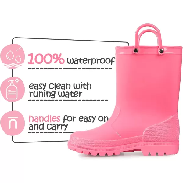 K KomForme Kids Rain Boots, Toddler Girls &amp; Boys Rain Boots Waterproof Memory Foam Insole and Easy-on Handles