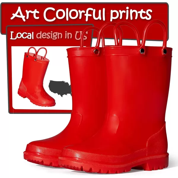 K KomForme Kids Rain Boots, Toddler Girls &amp; Boys Rain Boots Waterproof Memory Foam Insole and Easy-on Handles