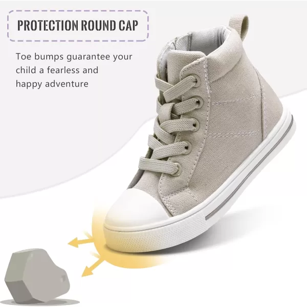 K KomForme Kids Sneakers for Boys and Girls Toddler Canvas High Top Walking Causal Shoes with Zipper