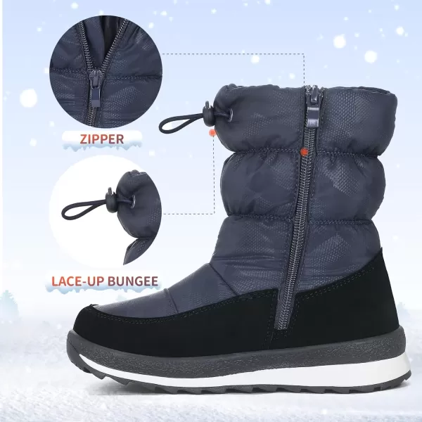 K KomForme Kids Snow Boots for Boys Girls Toddler Winter Outdoor Boots Waterproof with Fur Lined 