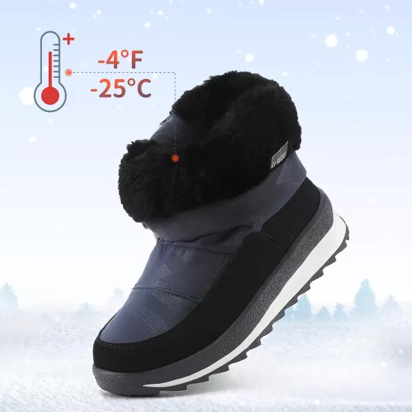K KomForme Kids Snow Boots for Boys Girls Toddler Winter Outdoor Boots Waterproof with Fur Lined 