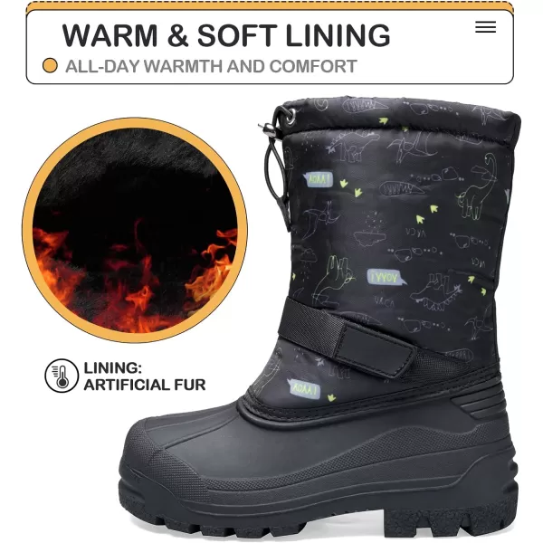 K KomForme Snow Boots for Boys &amp; Girls Warm Waterproof Slip Resistant Winter Shoes 