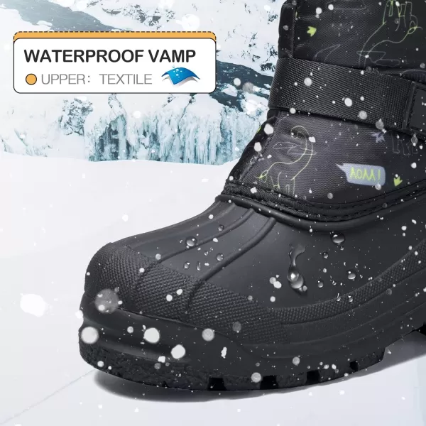 K KomForme Snow Boots for Boys &amp; Girls Warm Waterproof Slip Resistant Winter Shoes 