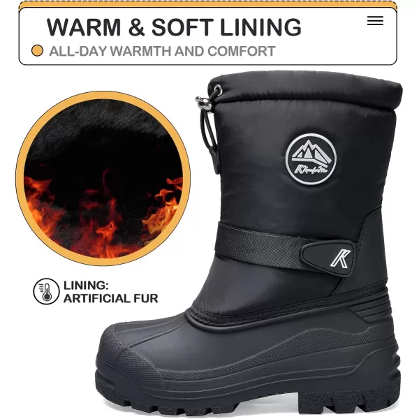 K KomForme Snow Boots for Boys &amp; Girls Warm Waterproof Slip Resistant Winter Shoes 