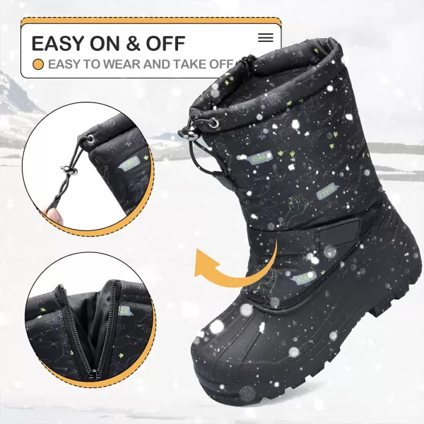 K KomForme Snow Boots for Boys &amp; Girls Warm Waterproof Slip Resistant Winter Shoes 
