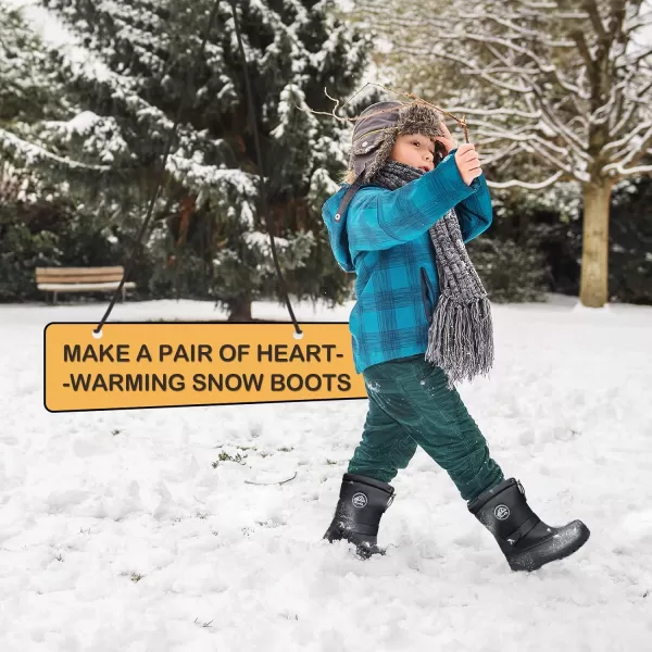 K KomForme Snow Boots for Boys &amp; Girls Warm Waterproof Slip Resistant Winter Shoes 