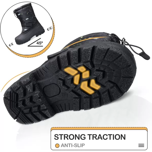 K KomForme Snow Boots for Boys &amp; Girls Warm Waterproof Slip Resistant Winter Shoes 