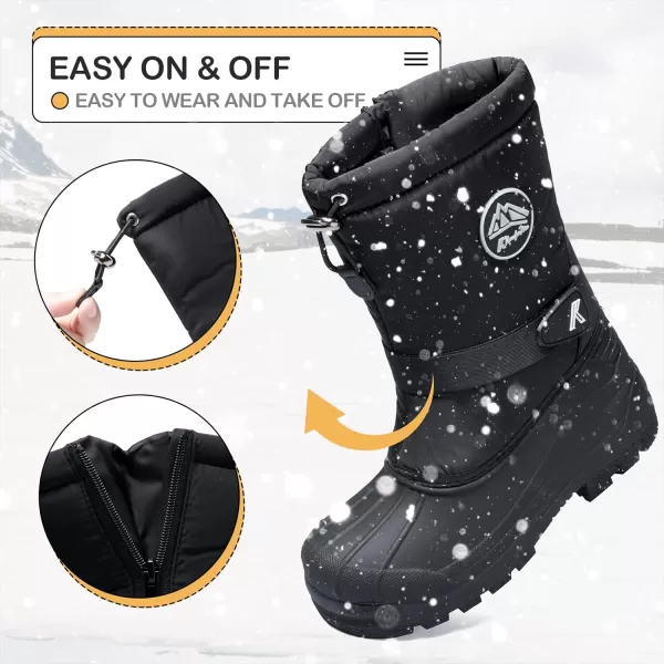 K KomForme Snow Boots for Boys &amp; Girls Warm Waterproof Slip Resistant Winter Shoes 