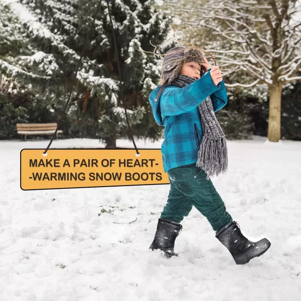 K KomForme Snow Boots for Boys &amp; Girls Warm Waterproof Slip Resistant Winter Shoes 