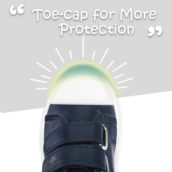 K KomForme Toddler Boys &amp; Girls Shoes Kids Canvas Sneakers with Cartoon Dual Hook and Loops