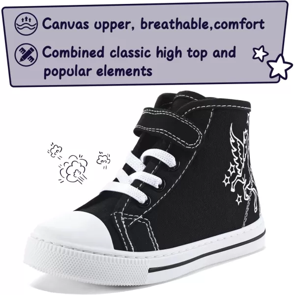 K KomForme Toddler Boys and Girls Sneakers Canvas High Top Sneakers Kids Walking Shoes