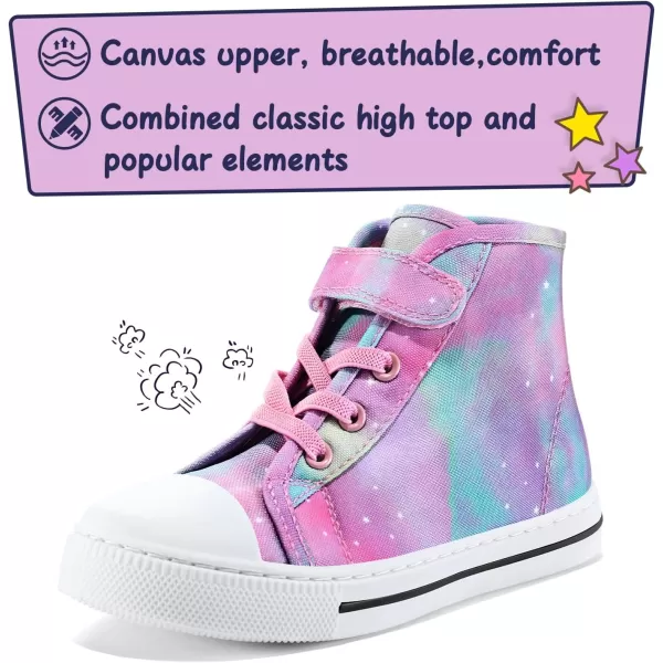 K KomForme Toddler Boys and Girls Sneakers Canvas High Top Sneakers Kids Walking Shoes