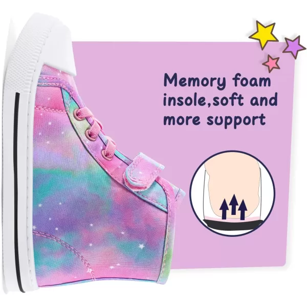 K KomForme Toddler Boys and Girls Sneakers Canvas High Top Sneakers Kids Walking Shoes