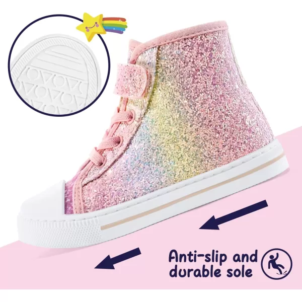 K KomForme Toddler Boys and Girls Sneakers Canvas High Top Sneakers Kids Walking Shoes