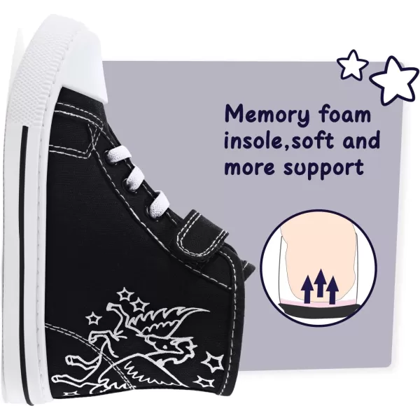 K KomForme Toddler Boys and Girls Sneakers Canvas High Top Sneakers Kids Walking Shoes