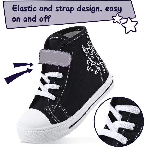 K KomForme Toddler Boys and Girls Sneakers Canvas High Top Sneakers Kids Walking Shoes