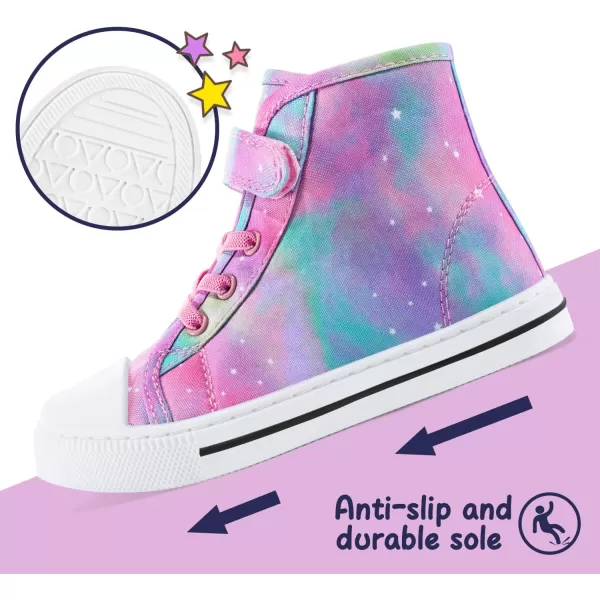 K KomForme Toddler Boys and Girls Sneakers Canvas High Top Sneakers Kids Walking Shoes