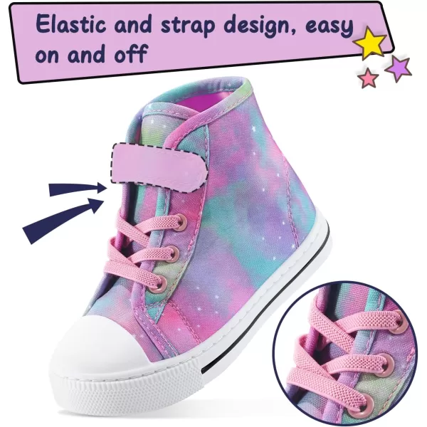 K KomForme Toddler Boys and Girls Sneakers Canvas High Top Sneakers Kids Walking Shoes