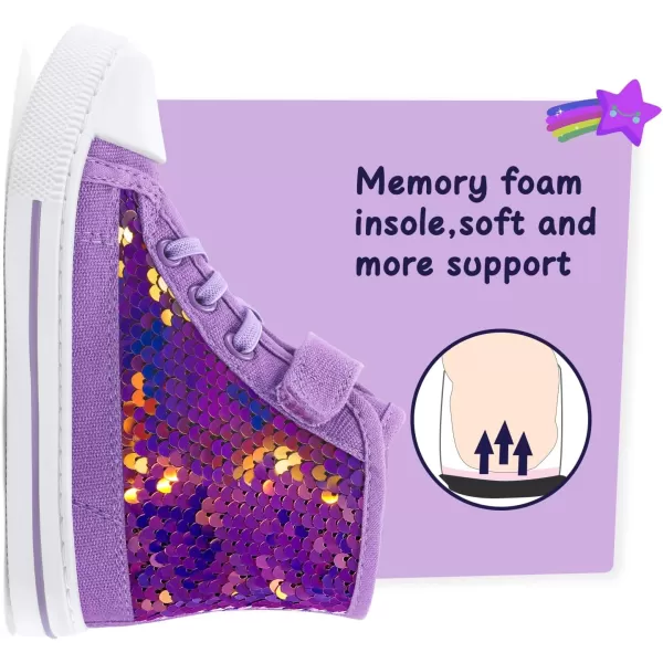 K KomForme Toddler Boys and Girls Sneakers Canvas High Top Sneakers Kids Walking Shoes
