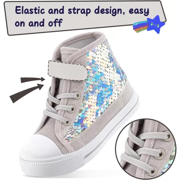 K KomForme Toddler Boys and Girls Sneakers Canvas High Top Sneakers Kids Walking Shoes